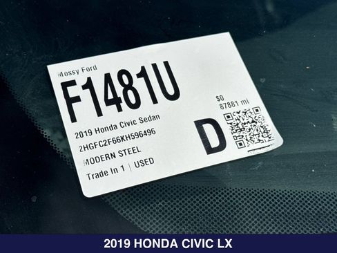 Used 2019 Honda Civic LX image 2
