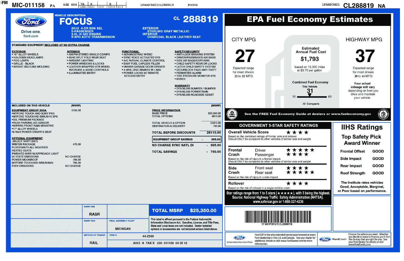 Used 2012 Ford Focus SEL FWD image 2