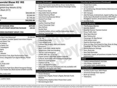 Used 2020 Chevrolet Blazer RS w/ LPO, Sport Package image 7