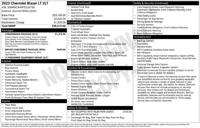 Used 2023 Chevrolet Blazer LT w/ Convenience Package FWD image 33