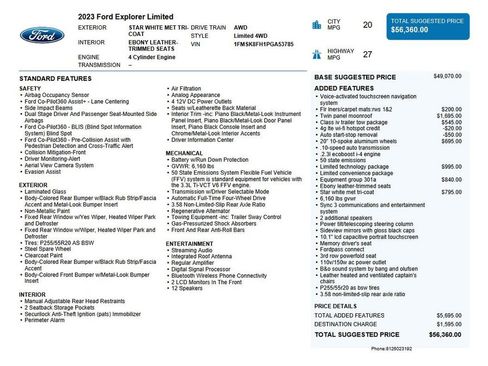 Used 2023 Ford Explorer Limited w/ Limited Technology Package image 50