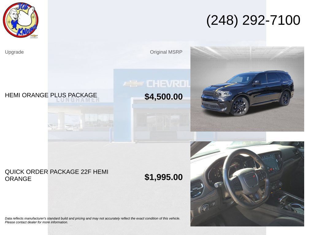 Used 2023 Dodge Durango R/T w/ Hemi Orange Plus Package AWD/4WD image 5