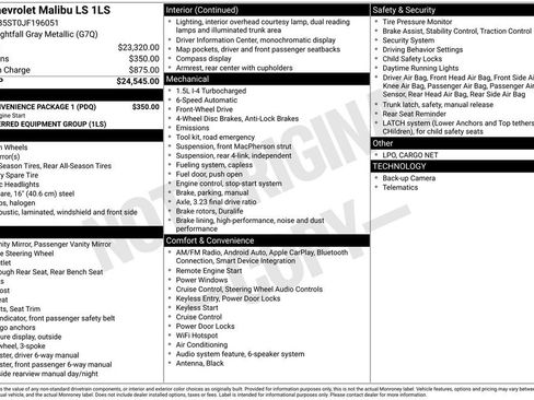 Used 2018 Chevrolet Malibu LS w/ LPO, Convenience Package 1 FWD image 23