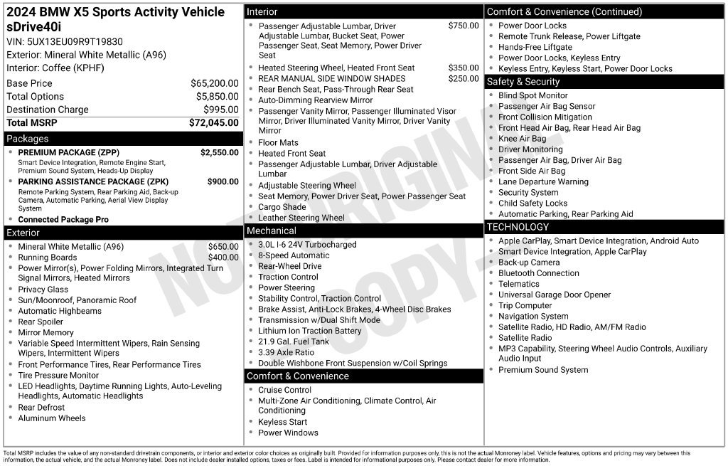Used 2024 BMW X5 sDrive40i w/ Premium Package RWD image 2