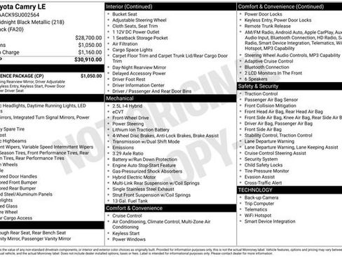 Used 2025 Toyota Camry LE w/ Convenience Package FWD image 31