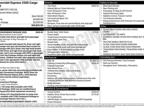 New 2026 Chevrolet Express 2500 Extended w/ Driver Convenience Package image 11