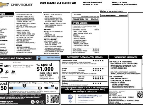 Used 2024 Chevrolet Blazer LT w/ Convenience Package FWD image 5