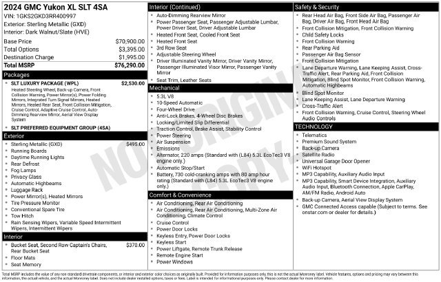 Used 2024 GMC Yukon XL SLT w/ SLT Luxury Package AWD/4WD image 42