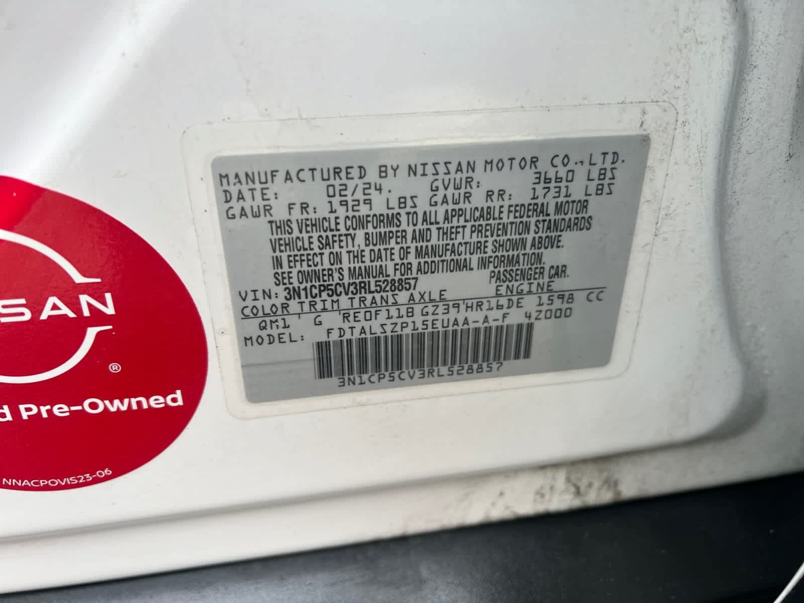 Certified 2024 Nissan Kicks SV FWD image 17