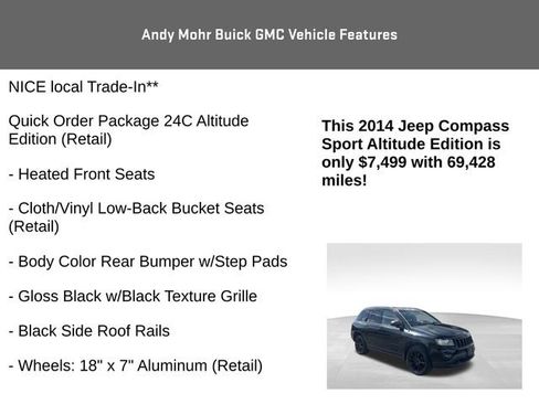 Used 2014 Jeep Compass Sport w/ Power Value Group FWD image 4
