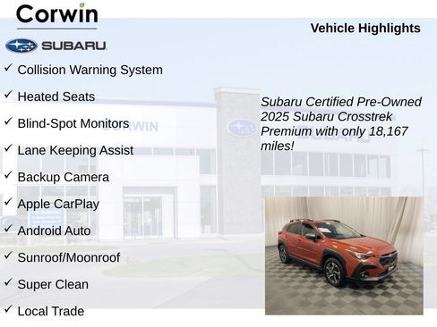 Certified 2025 Subaru Crosstrek 2.5i Premium AWD/4WD image 9