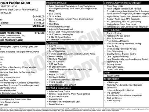 Used 2026 Chrysler Pacifica Select w/ S Appearance Package FWD image 42