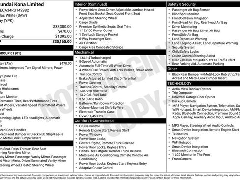 Certified 2024 Hyundai Kona Limited AWD/4WD image 51