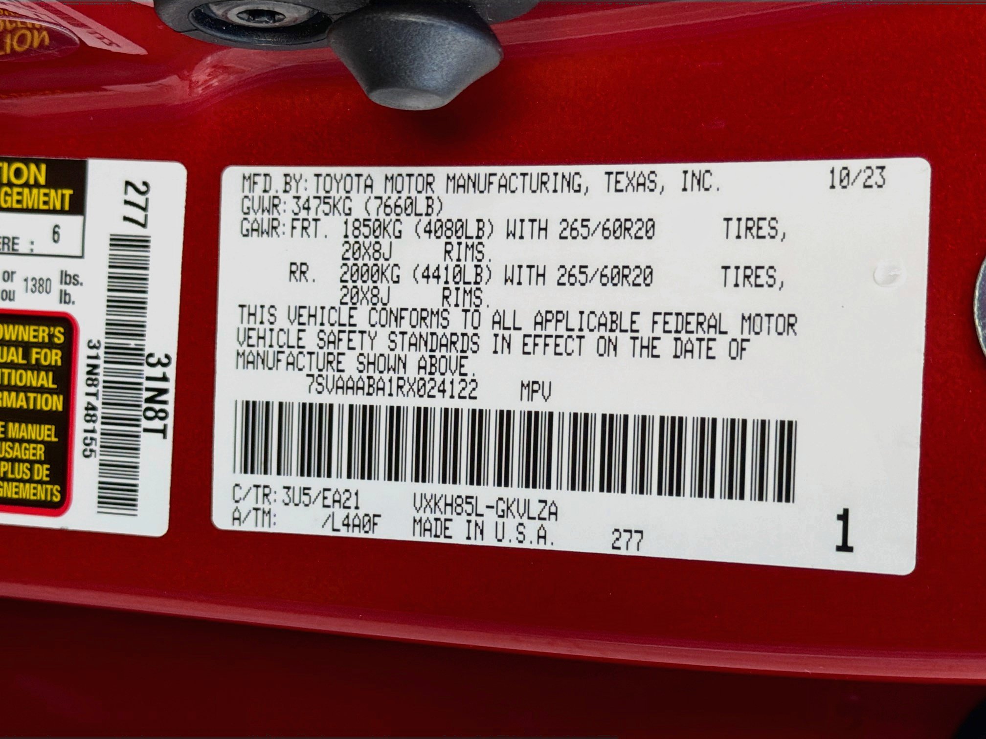 Used 2024 Toyota Sequoia Limited w/ Tow Technology Package AWD/4WD image 47