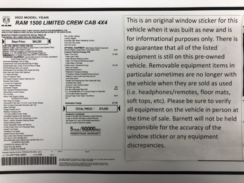 Used 2022 RAM 1500 Limited AWD/4WD image 2