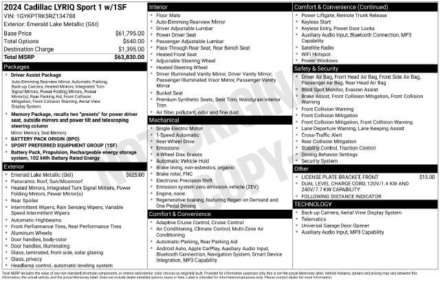 Certified 2024 Cadillac Lyriq Sport RWD image 34