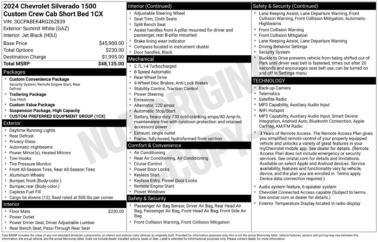 Used 2024 Chevrolet Silverado 1500 Custom RWD image 26