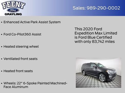 Certified 2020 Ford Expedition Max Limited w/ Equipment Group 302A AWD/4WD image 17