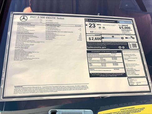 New 2027 Mercedes-Benz S 500 4MATIC image 18