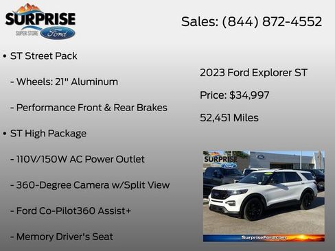 Used 2023 Ford Explorer ST w/ Equipment Group 401A AWD/4WD image 13
