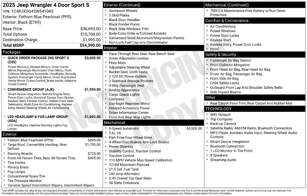 Used 2025 Jeep Wrangler Unlimited Sport AWD/4WD image 38