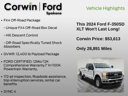 Certified 2024 Ford F350 XLT w/ FX4 Off-Road Package image 7
