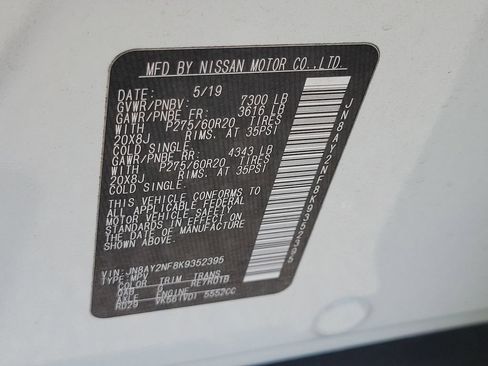 Used 2019 Nissan Armada Platinum w/ Captain's Chairs Package RWD image 29