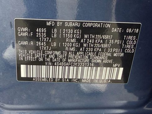 Used 2019 Subaru Outback 2.5i Premium w/ Popular Package #2 image 73