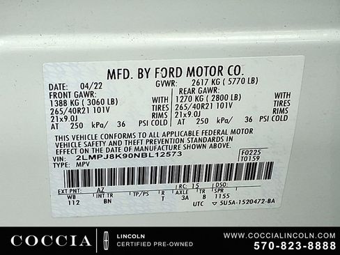 Certified 2022 Lincoln Nautilus Reserve w/ Equipment Group 201A AWD/4WD image 26