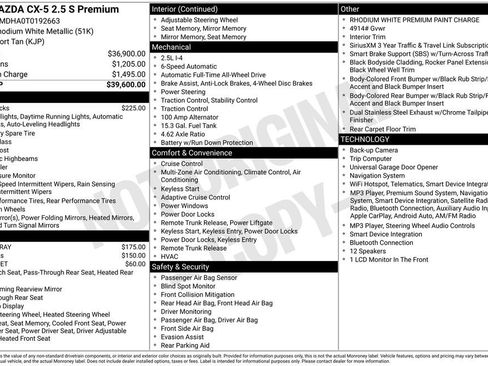 New 2026 MAZDA CX-5 2.5 S w/ Premium Package AWD/4WD image 35