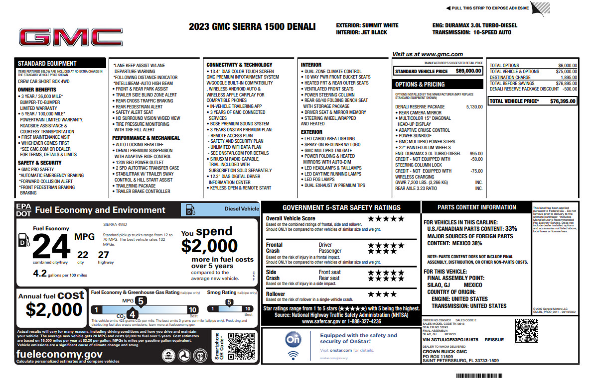 Used 2023 GMC Sierra 1500 Denali w/ Denali Reserve Package AWD/4WD image 2