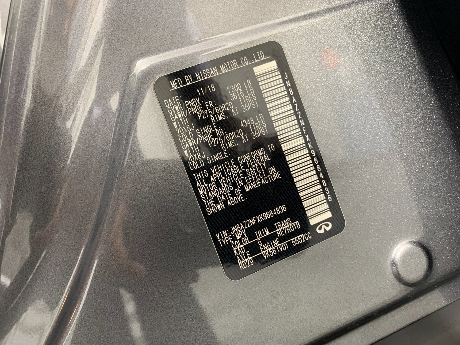 Used 2019 INFINITI QX80 Luxe w/ All-Season Package RWD image 12
