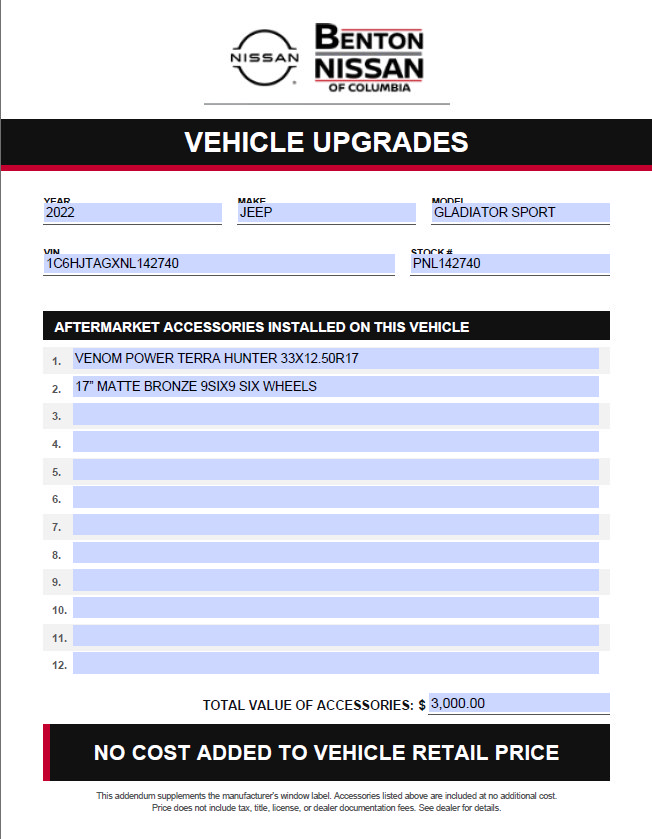 Used 2022 Jeep Gladiator Sport AWD/4WD image 2
