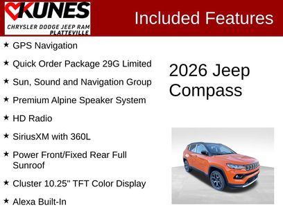 New 2026 Jeep Compass Limited w/ Sun, Sound & Navigation Group