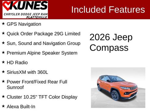 New 2026 Jeep Compass Limited w/ Sun, Sound & Navigation Group image 2