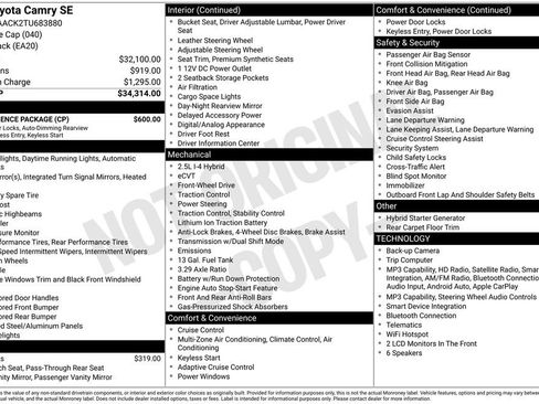 Used 2026 Toyota Camry SE w/ Convenience Package FWD image 22