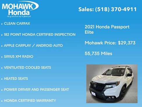 Certified 2021 Honda Passport Elite image 16
