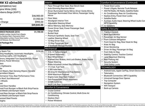 Used 2024 BMW X3 sDrive30i w/ Convenience Package RWD image 3
