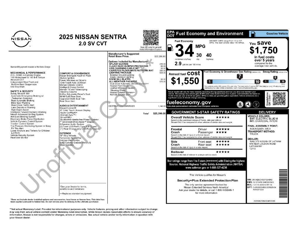 Certified 2025 Nissan Sentra SV w/ All-Weather Package FWD image 30