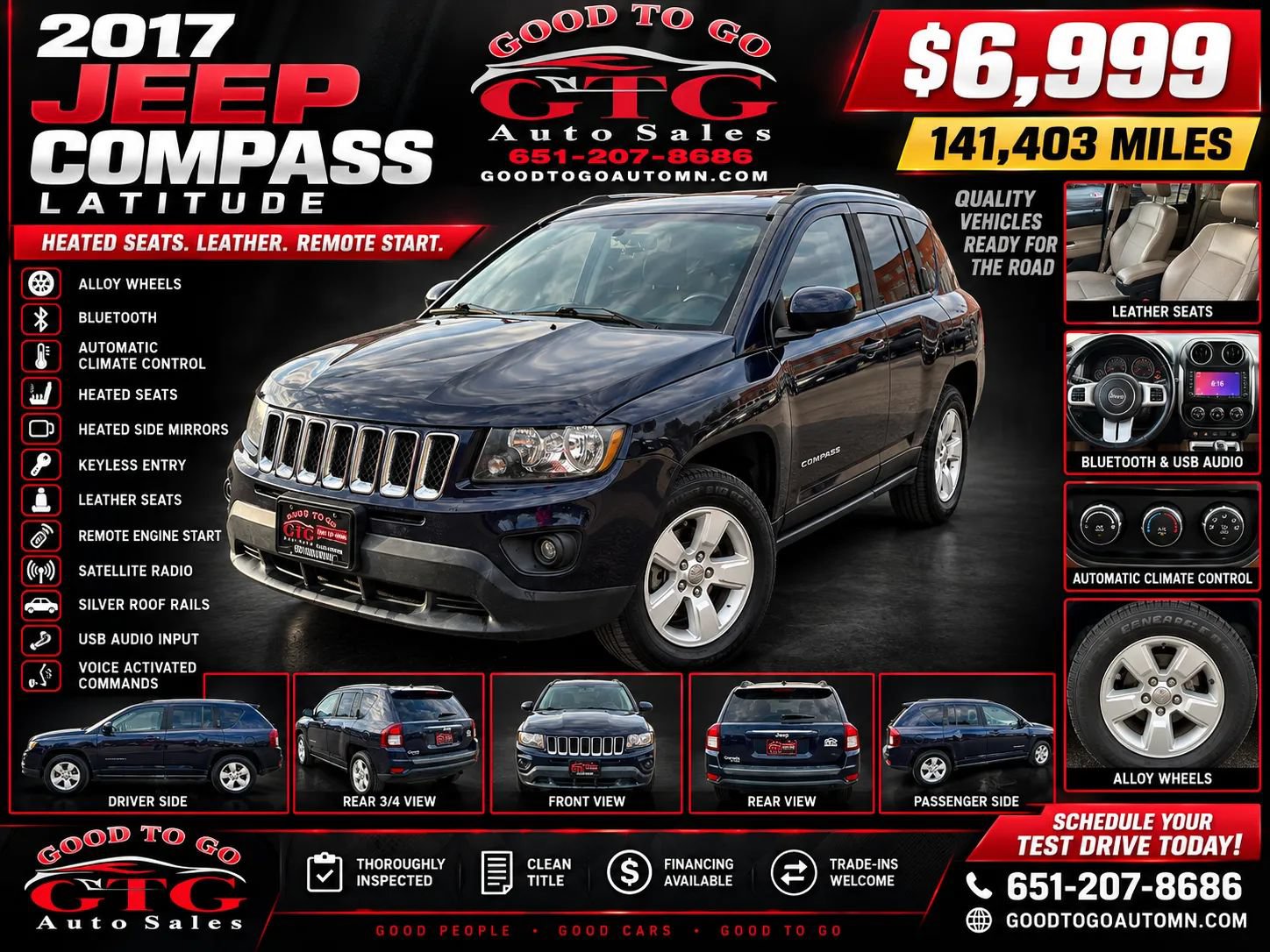 Used 2017 Jeep Compass Latitude FWD image 1