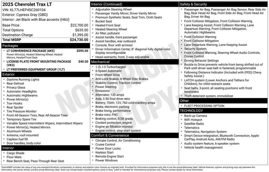 Used 2025 Chevrolet Trax LT w/ LT Convenience Package FWD image 37