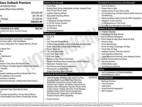 Certified 2025 Subaru Outback Premium w/ Popular Package #1A image 13