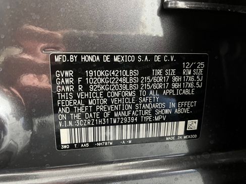 New 2026 Honda HR-V LX image 18