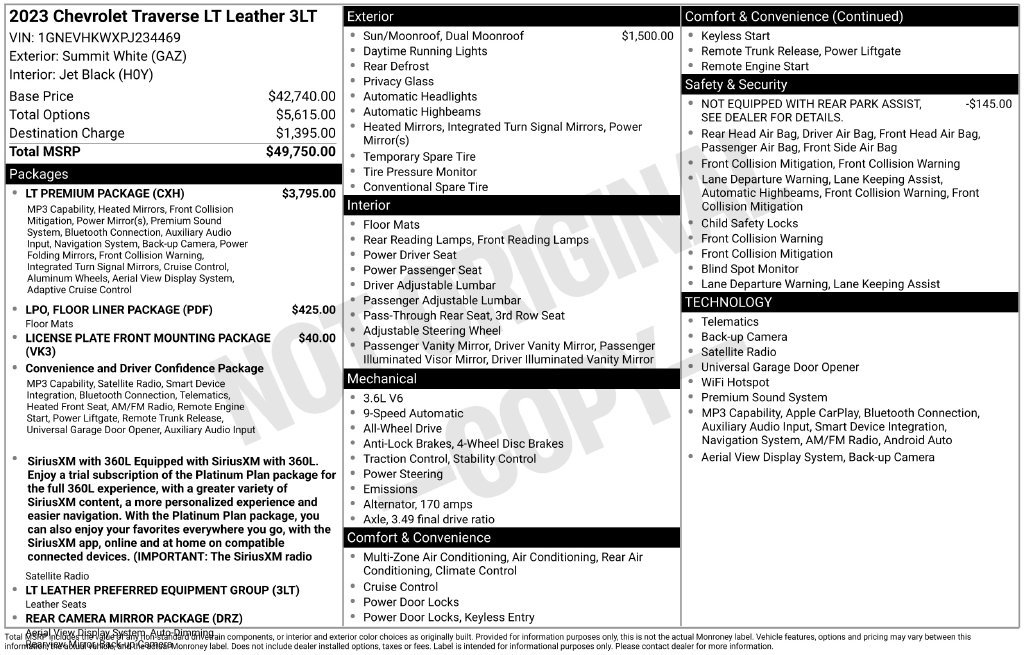 Used 2023 Chevrolet Traverse LT w/ LT Premium Package AWD/4WD image 18
