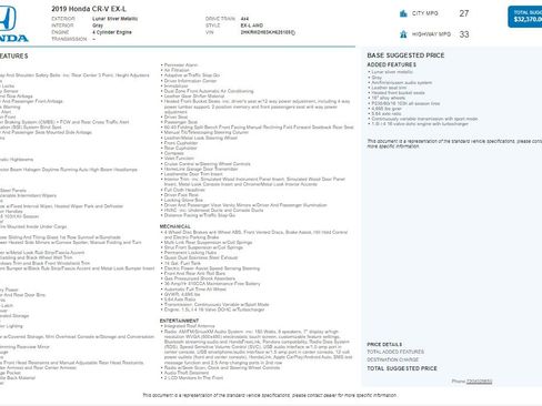 Used 2019 Honda CR-V EX-L image 2