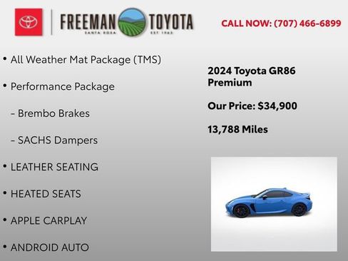 Used 2024 Toyota GR86 Premium w/ Performance Package RWD image 5