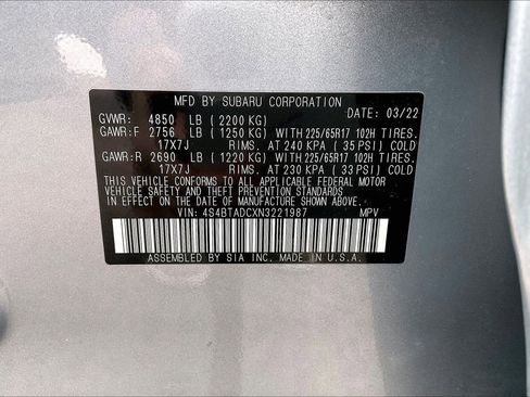 Certified 2022 Subaru Outback Premium image 30