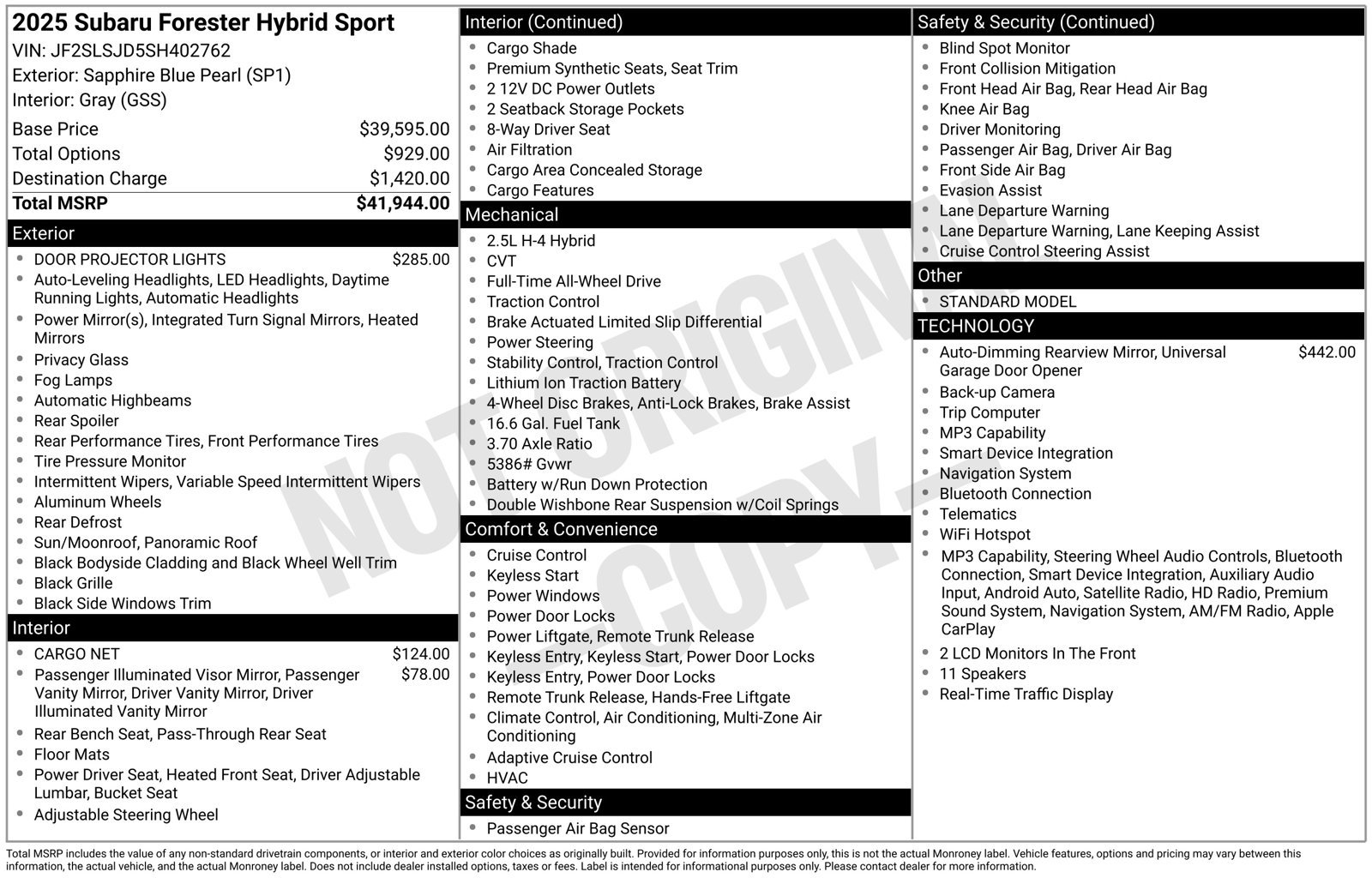 Certified 2025 Subaru Forester Sport AWD/4WD image 34