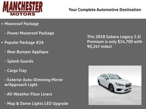 Used 2018 Subaru Legacy 2.5i Premium w/ Moonroof Package image 2