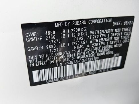 Used 2021 Subaru Outback Premium image 7